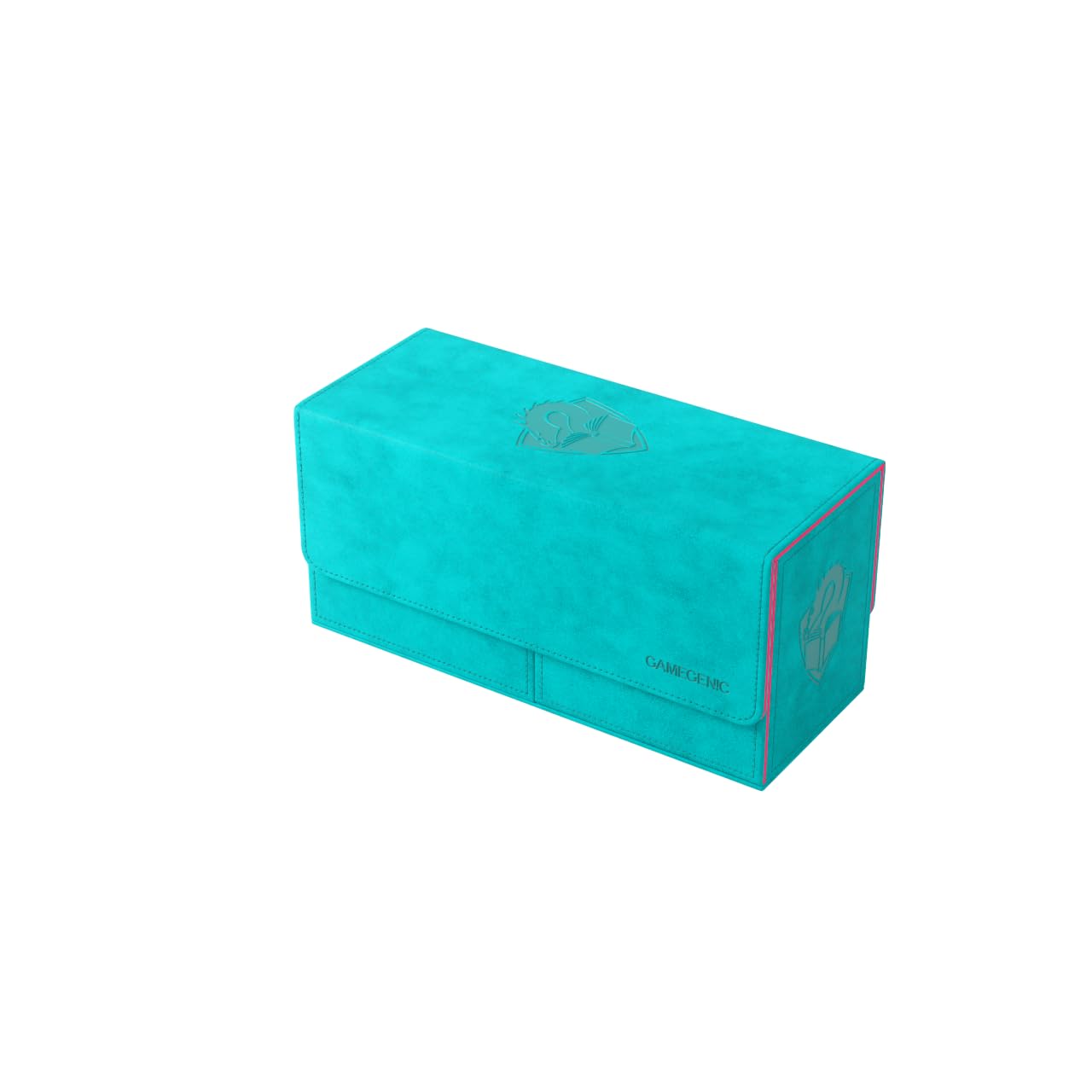 Gamegenic The Academic 133+ XL Premium Deck Box | Double-Sleeved Card Storage | Card Game Protector | Holds Up to 122 Cards Plus Game Accessories | Teal/Pink Color | Made