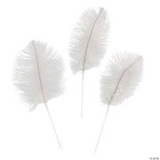 White Ostrich Feathers - 24 Pieces