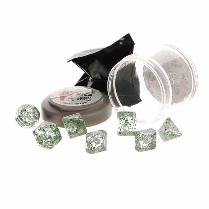 Reaper Miniatures REM19038 Pizza Dungeon Dice Boss Glitter Green