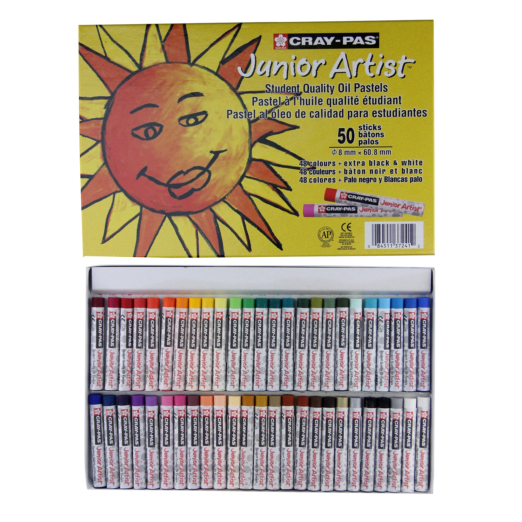 Cray-Pas Junior Artist Oil Pastels, 48 Assorted Colors, 50-Piece Set