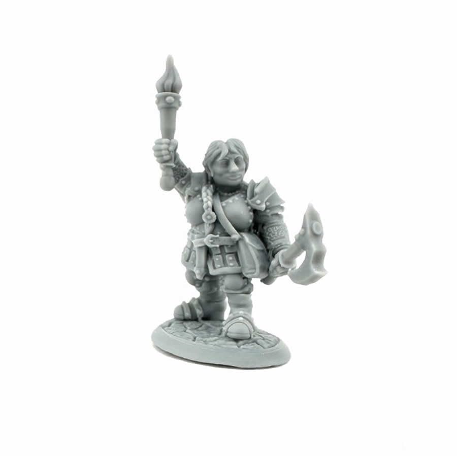 Reaper Miniatures Hargret Ironthumb Dwarf Heroine Miniature Figure 25mm Heroic Scale Reaper Bones USA