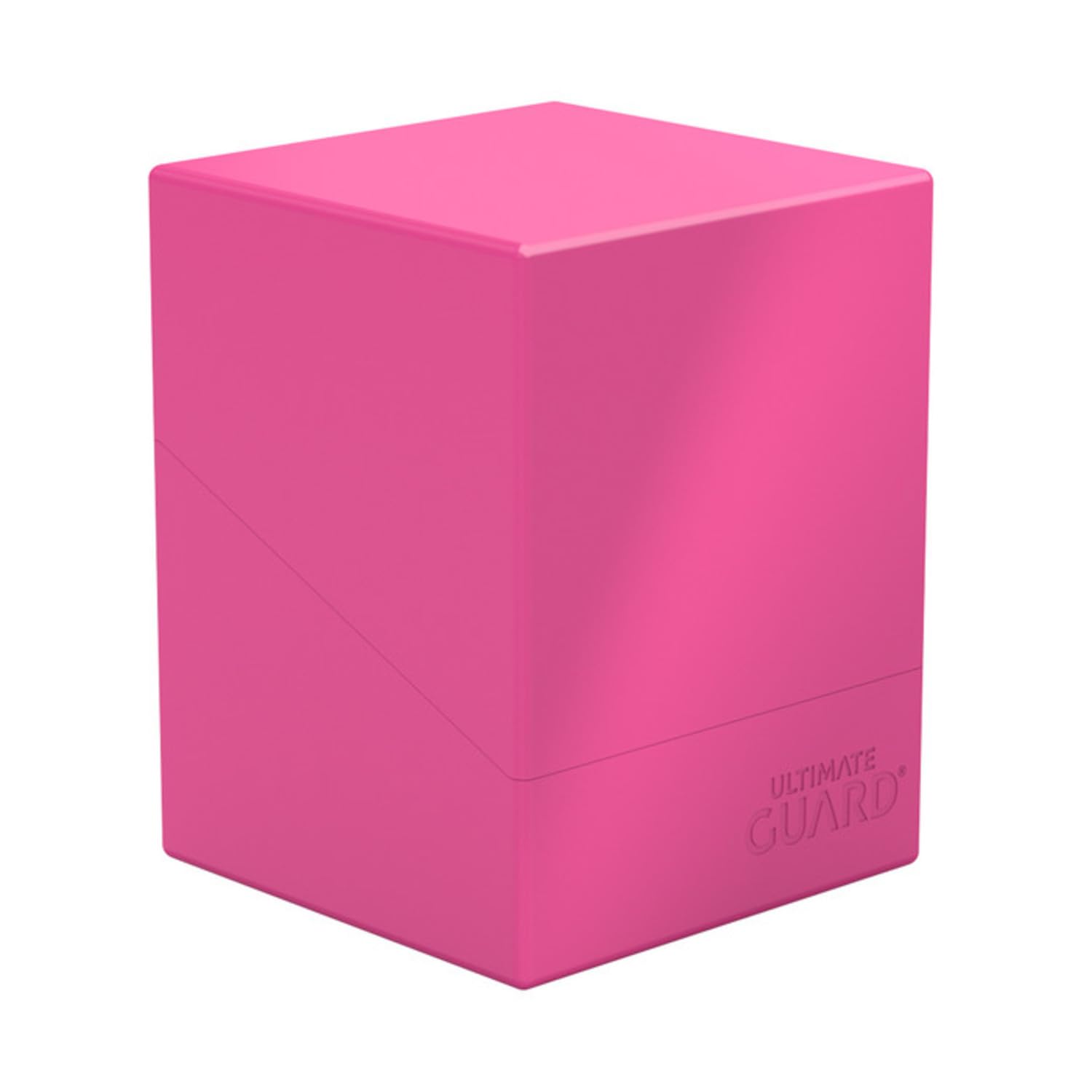 Ultimate Guard Boulder Solid 100+, Deck Case for 100 Double-Sleeved TCG Cards, Neon Pink, Secure & Durable Storage for Trading Card Games, No Transparency