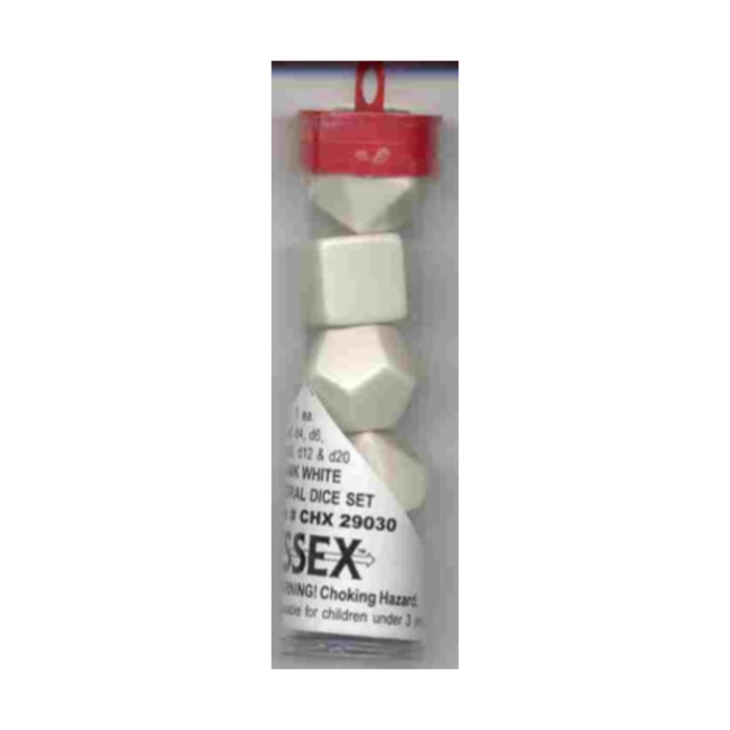 White Blank Dice with No Pips 16mm (5/8in) Set of 6 Chessex