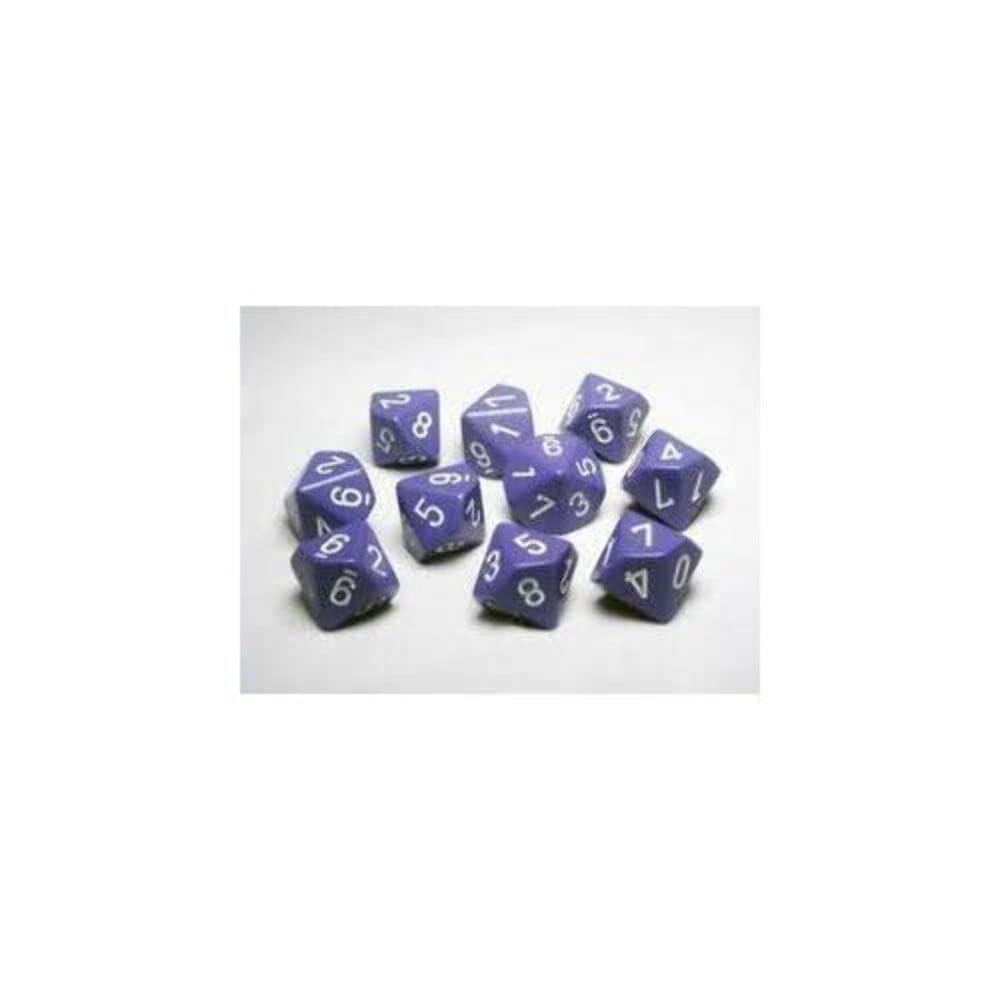 d10 Clamshell Opaque Purple with White (10)