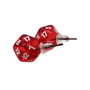 Chessex 54501 Mini-Poly D20 Stud Earrings, Translucent Red (Pair)