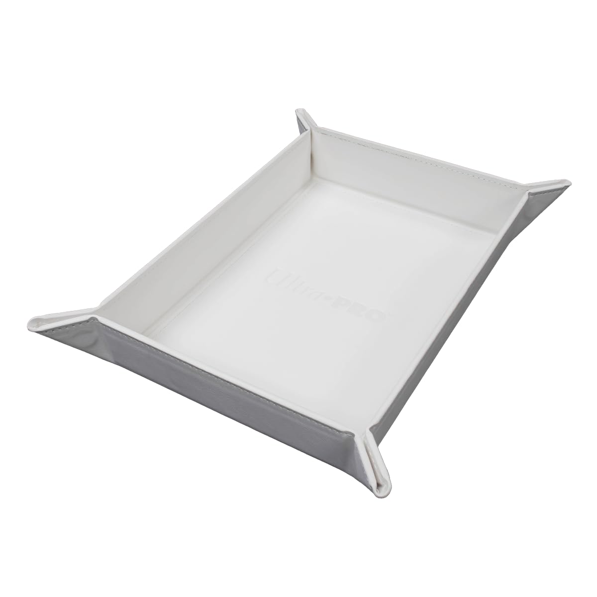 Ultra PRO - Vivid Magnetic Folding Dice Tray, Portable Compact Tabletop RPG Gaming Tool Accessory Durable Leatherette Foldable Dice Holder Mat - White