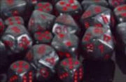 Polyhedral 7 Dice Set Velvet Black w/Red CHX27478