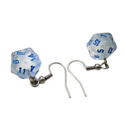 Chessex 54211 Borealis Icicle Mini-Poly D20 Hook Earrings, Silver Tetra (Pair)