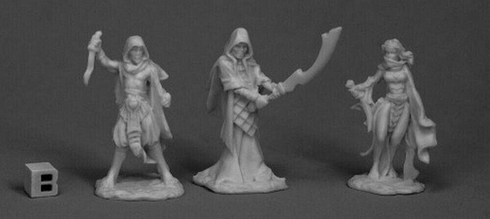 Bones: Reaper Miniatures Cultists (3) 77517 Bones Unpainted RPG D&D Figure