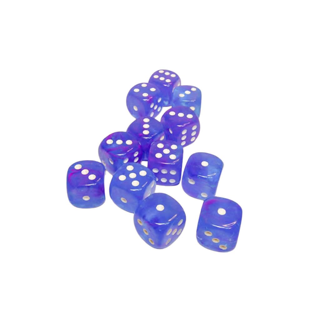 Chessex Nebula Aura with White Pips 16mm Dice Block (12 dice)