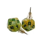 Chessex 54503 Mini-Poly D20 Stud Earrings, Marble Green (Pair)