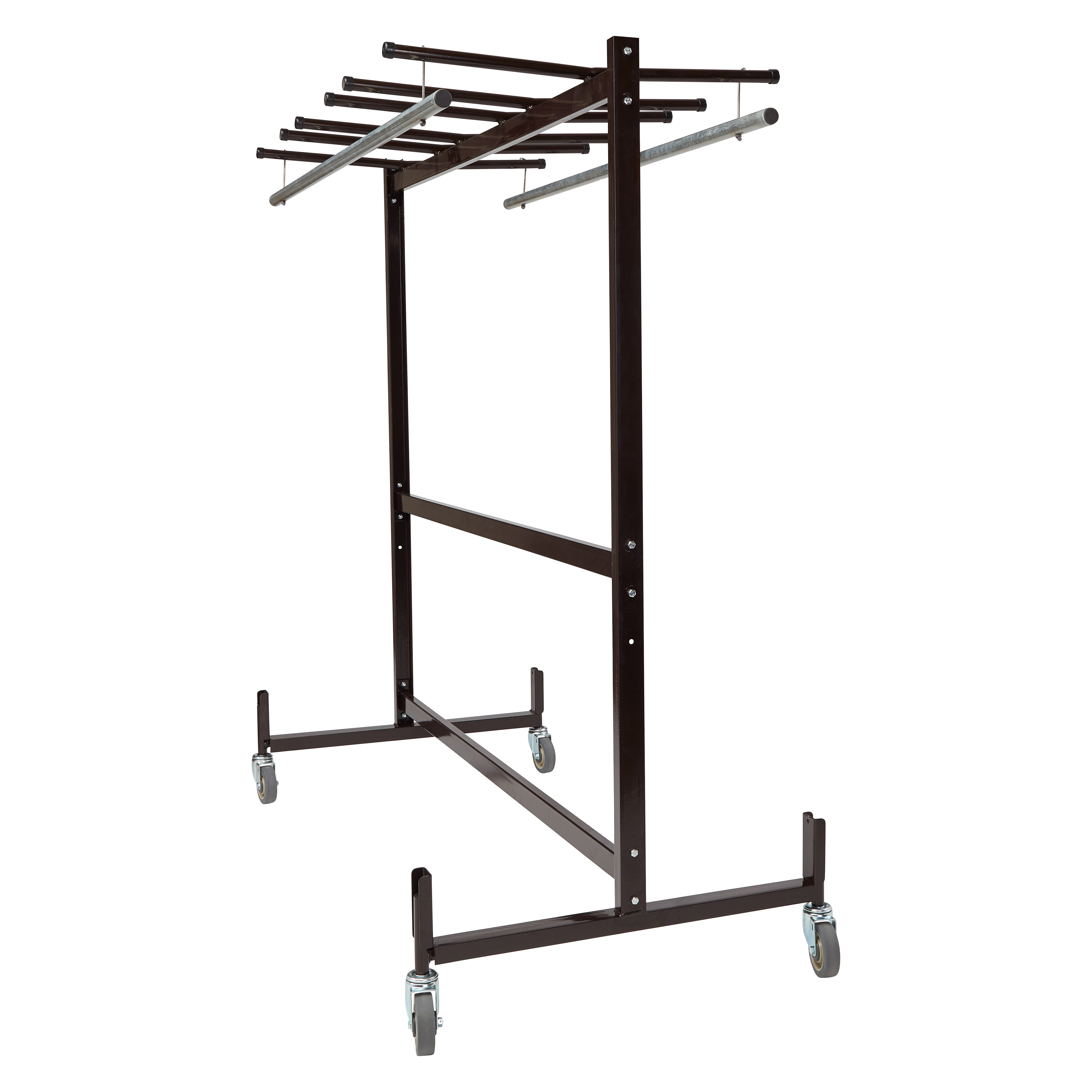NPS® Table & Chair Storage Truck with Checkerette Bars, Frame Color: Brown