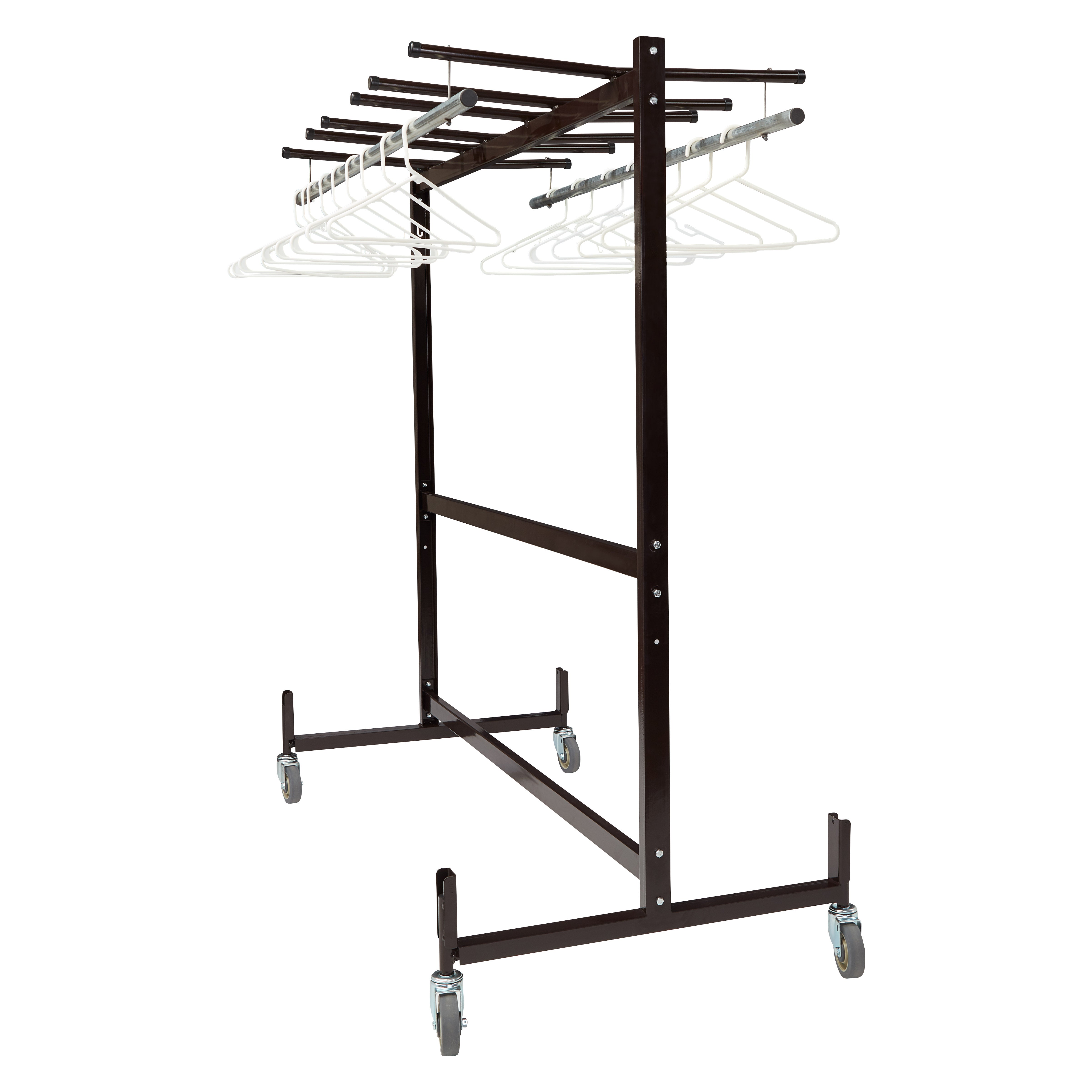 NPS® Table & Chair Storage Truck with Checkerette Bars, Frame Color: Brown