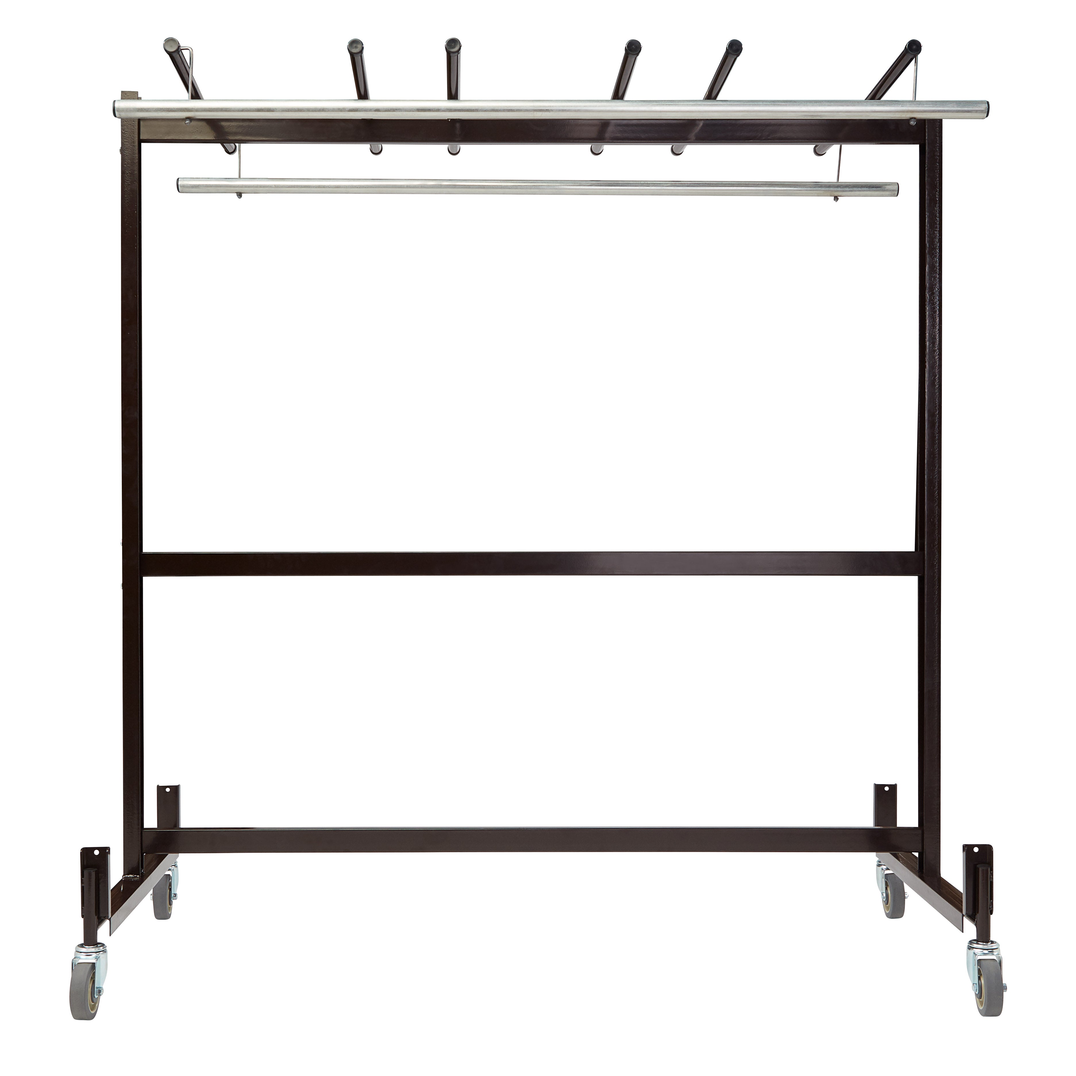 NPS® Table & Chair Storage Truck with Checkerette Bars, Frame Color: Brown