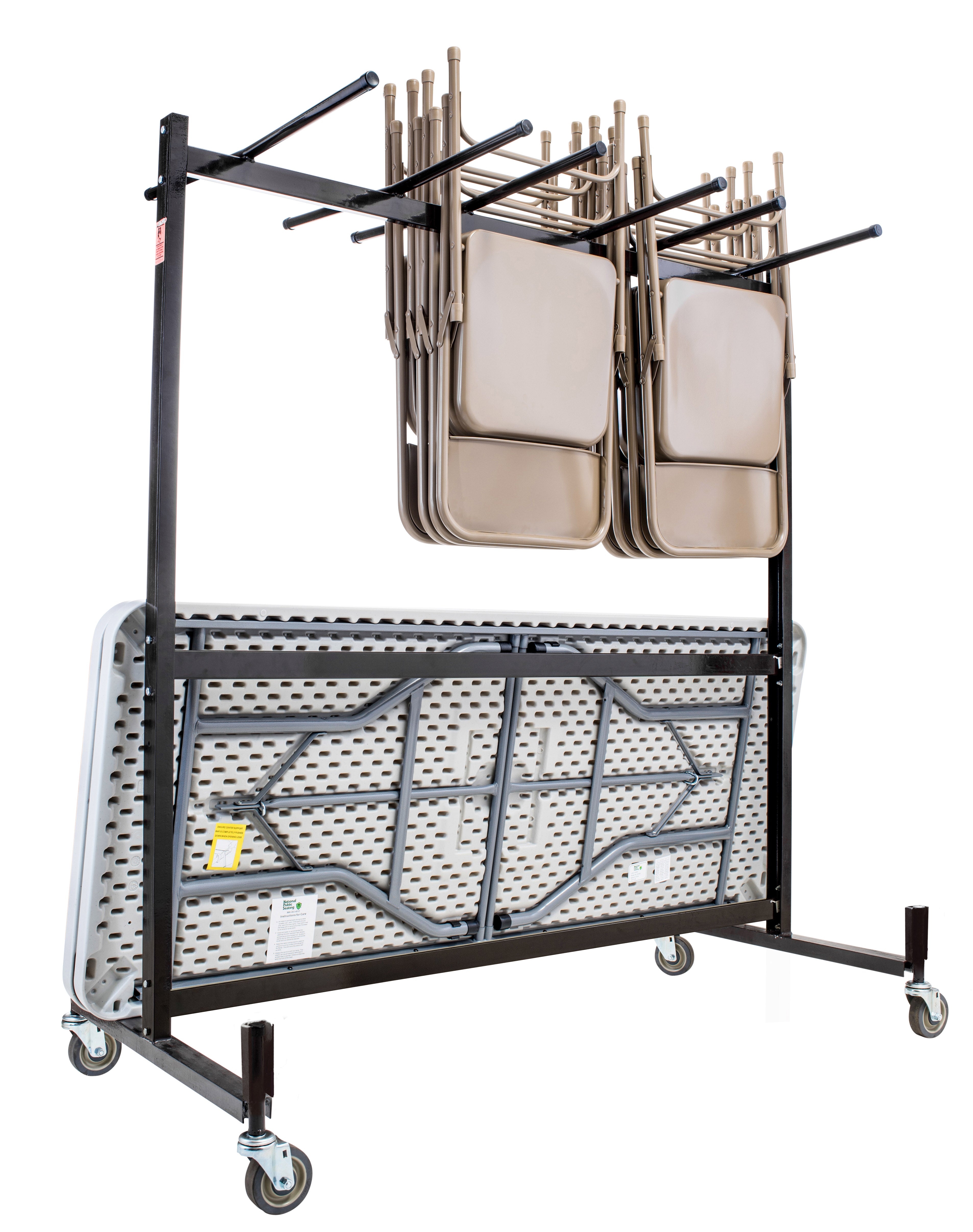 NPS® Table & Chair Storage Truck, Frame Color: Brown