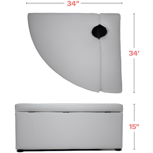 Light Grey Corner Base For Bubble Tube & Fiber Optic (34" L x 34" W x 15" H)