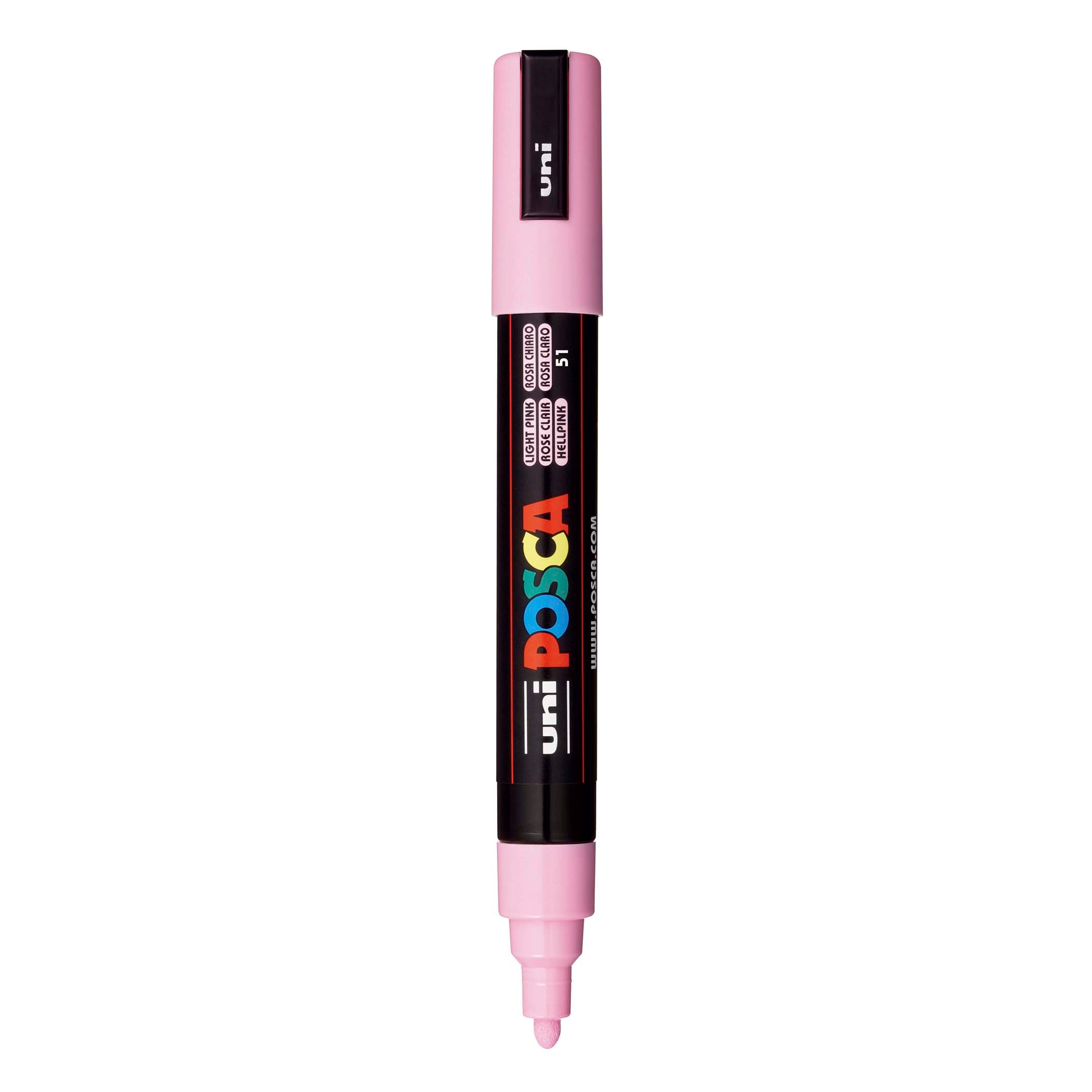 uni® POSCA PC-5M Water-Based Paint Markers, Reversible Medium Tip (1.8-2.5mm), Light Pink