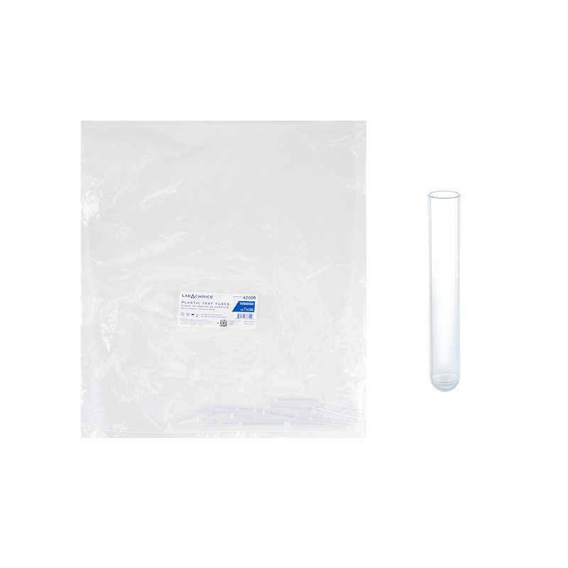 Plastic Test Tubes, Polystyrene (PS), 12 x 75 mm - 1000 pcs per Bag/2 Bags per Case