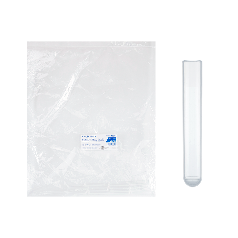 Plastic Test Tubes, Polypropylene (PP), 12 x 75 mm - 1000 pcs per Bag/2 Bags per Case