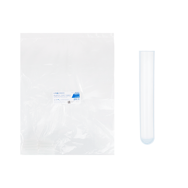 Plastic Test Tubes, Polypropylene (PP), 13 x 75 mm	 - 1000 pcs per Bag/2 Bags per Case