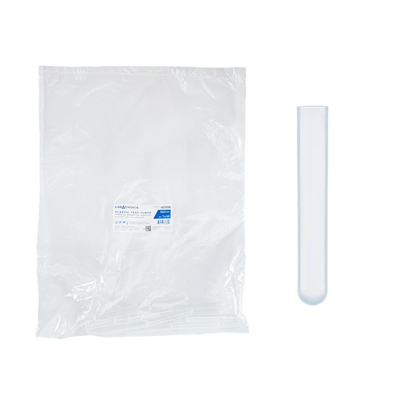 Plastic Test Tubes, Polypropylene (PP), 16 x 100 mm - 500 pcs per Bag/2 Bags per Case