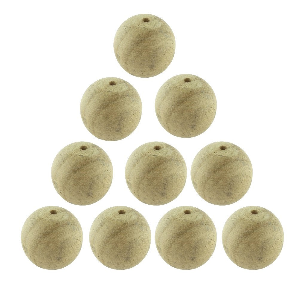 Physics Ball, Wood, 1" Diameter, Drilled, Pack of 10