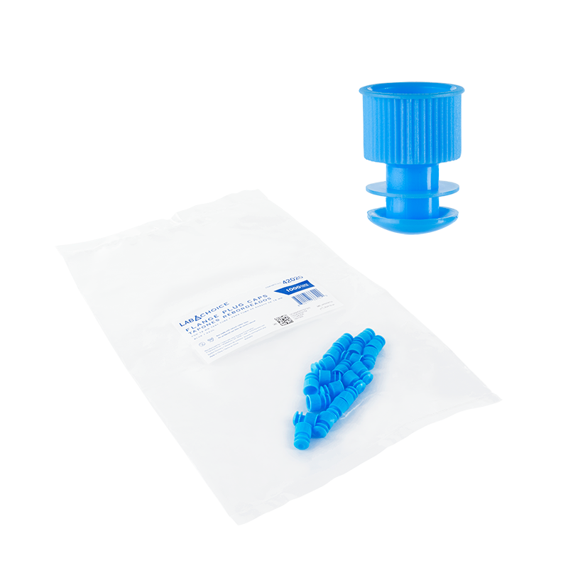 Flange Plug Cap, Blue, for 12 mm Test Tube - 1000 pcs per Bag/10 Bags per Case