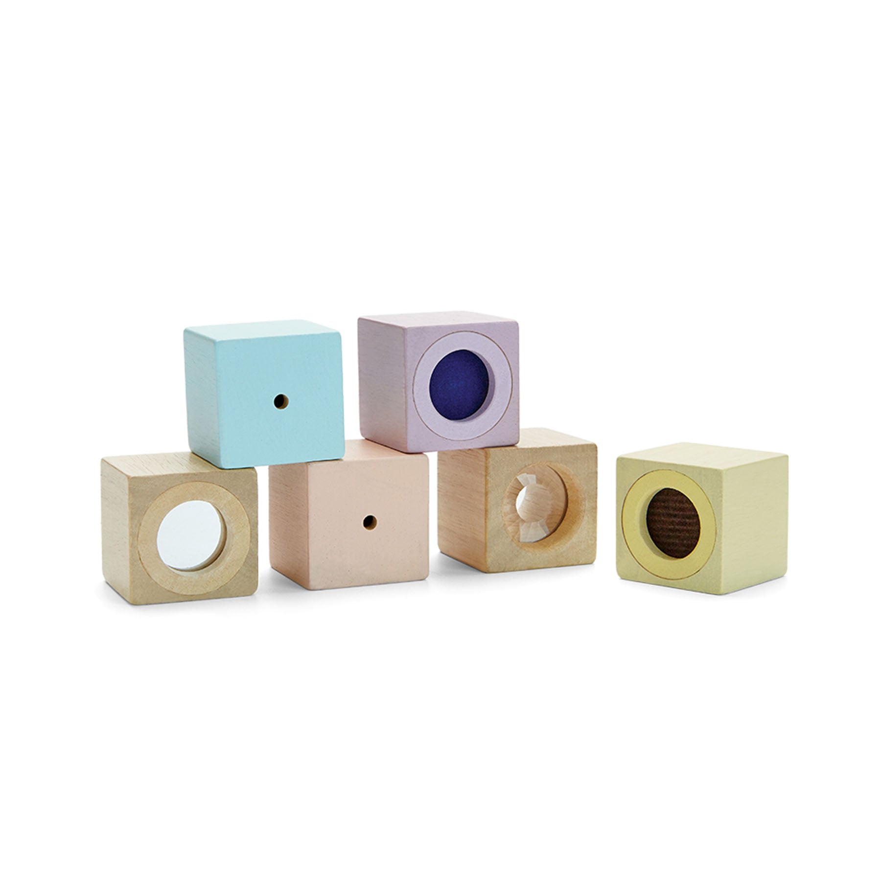 Wooden Sensory Blocks - 6 Pieces