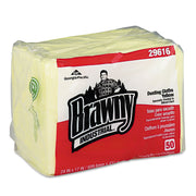Brawny&reg; Professional Disposable Dusting Cloths - 24" Length x 17" Width - Moisture Resistant, Soft, Strong - Yellow - 50 / Pack