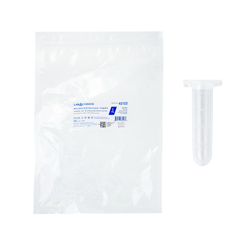 Microcentrifuge Tubes, PP, Sterile, 2 mL - 1000 pcs per Bag/10 Bags per Case