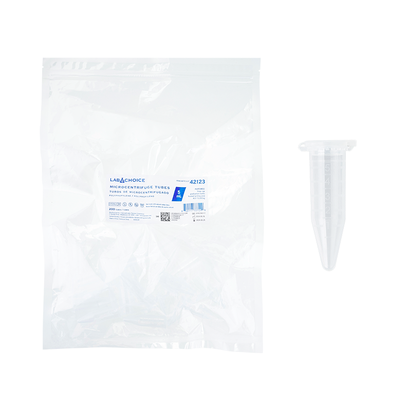 Microcentrifuge Tubes, PP, Sterile, 5 mL - 1000 pcs per Bag/10 Bags per Case