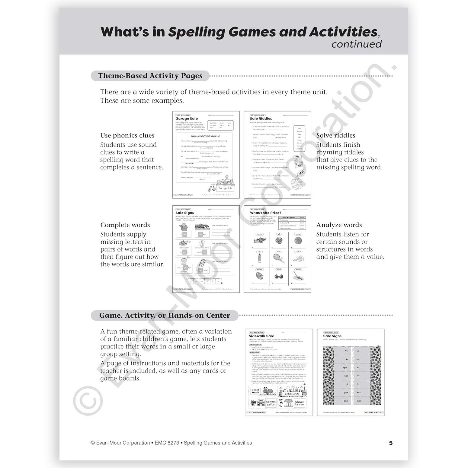Spelling Games and Activities, Grade 3