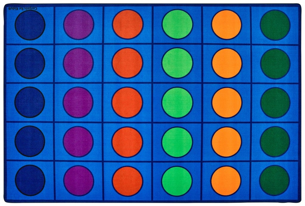 Seating Circles Rug 7ft 6in X 12ft - Rectangle Seats 30 - Multi