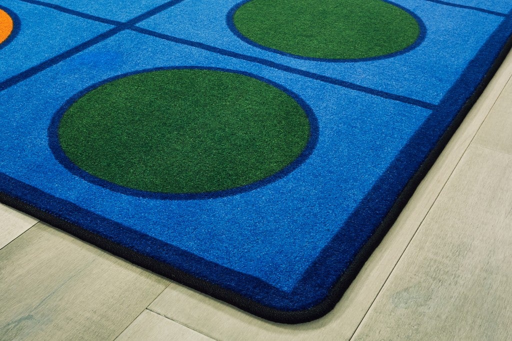 Seating Circles Rug 7ft 6in X 12ft - Rectangle Seats 30 - Multi