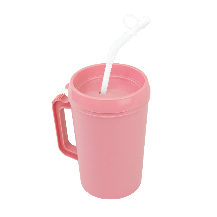 Carafe, Insulated (hot or cold) w/ Lid and Flexible Straw, 34 oz., Mauve - 24 pcs per Case