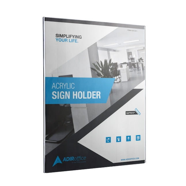8.5" x 11" Wall Mount Acrylic Sign Holders, 6 Pack