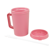 Carafe, Insulated (hot or cold) w/ Lid and Flexible Straw, 34 oz., Mauve - 24 pcs per Case