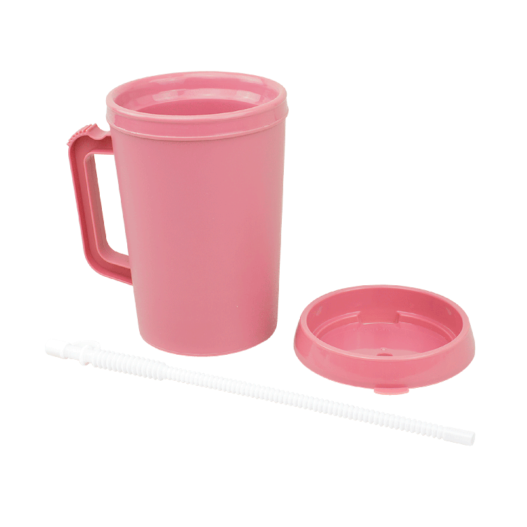 Carafe, Insulated (hot or cold) w/ Lid and Flexible Straw, 34 oz., Mauve - 24 pcs per Case