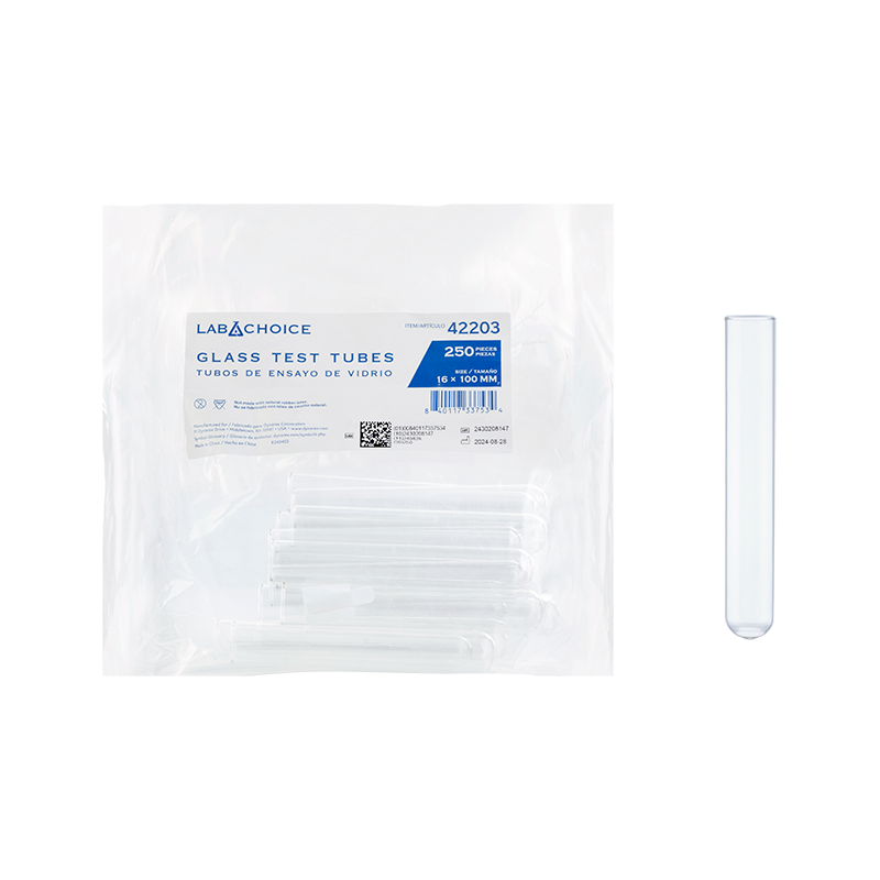Glass Test Tubes, 16 x 100 mm - 250 pcs per Box/8 Boxes per Case