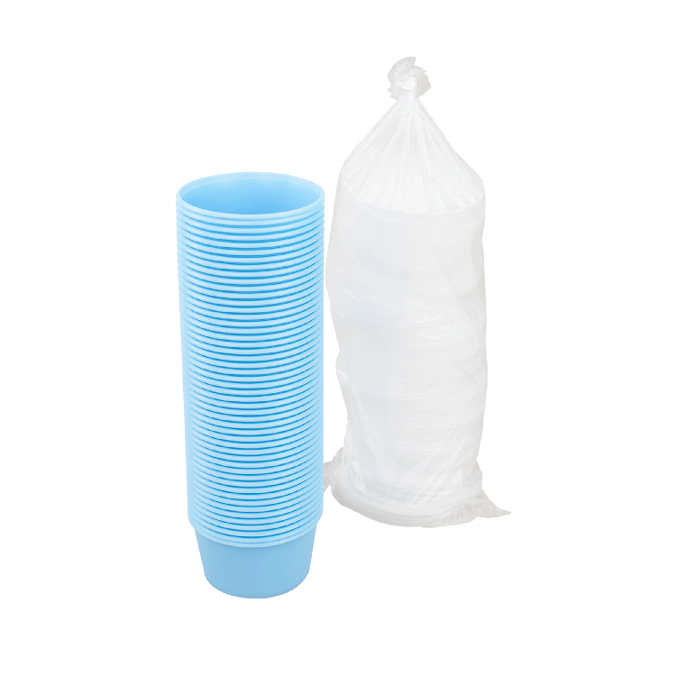 Denture Cup w/ Lid, 8 oz, Blue - 250 pcs per Case