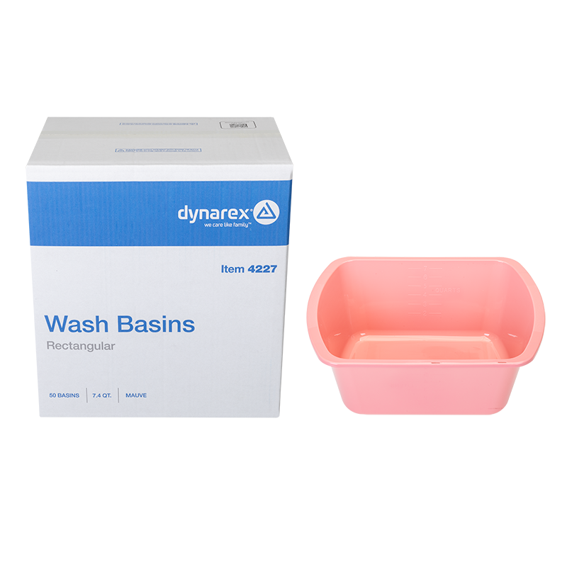 Wash Basin Rectangular, 7.4 qt. Mauve - 50 pcs per Case