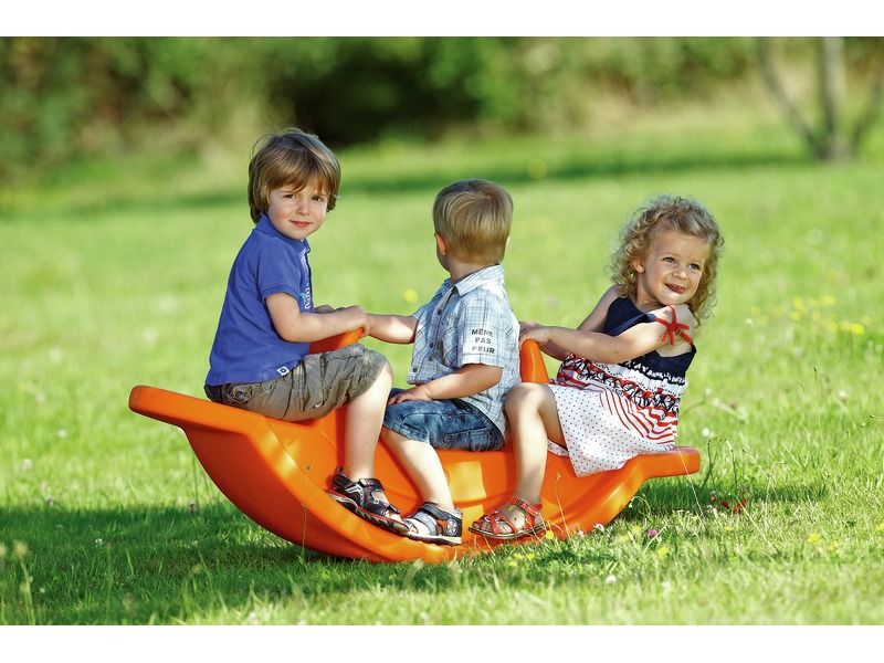 Three-Seater Rocker - Coral, 46.5"L x 18.9"W x 18.5"H