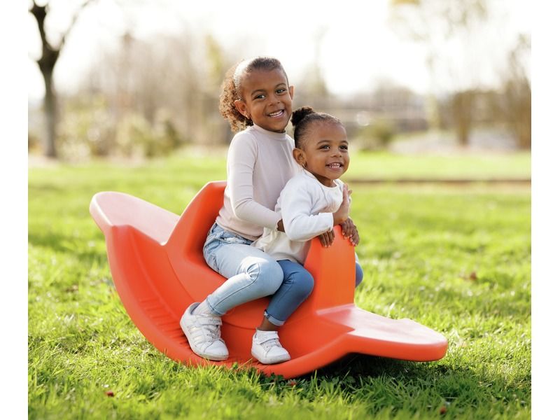 Three-Seater Rocker - Coral, 46.5"L x 18.9"W x 18.5"H