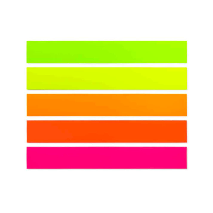 Neon Strips - 3"x22", 25 ct., 5 ea. Of 5 Flourescent Colors, Cardstock