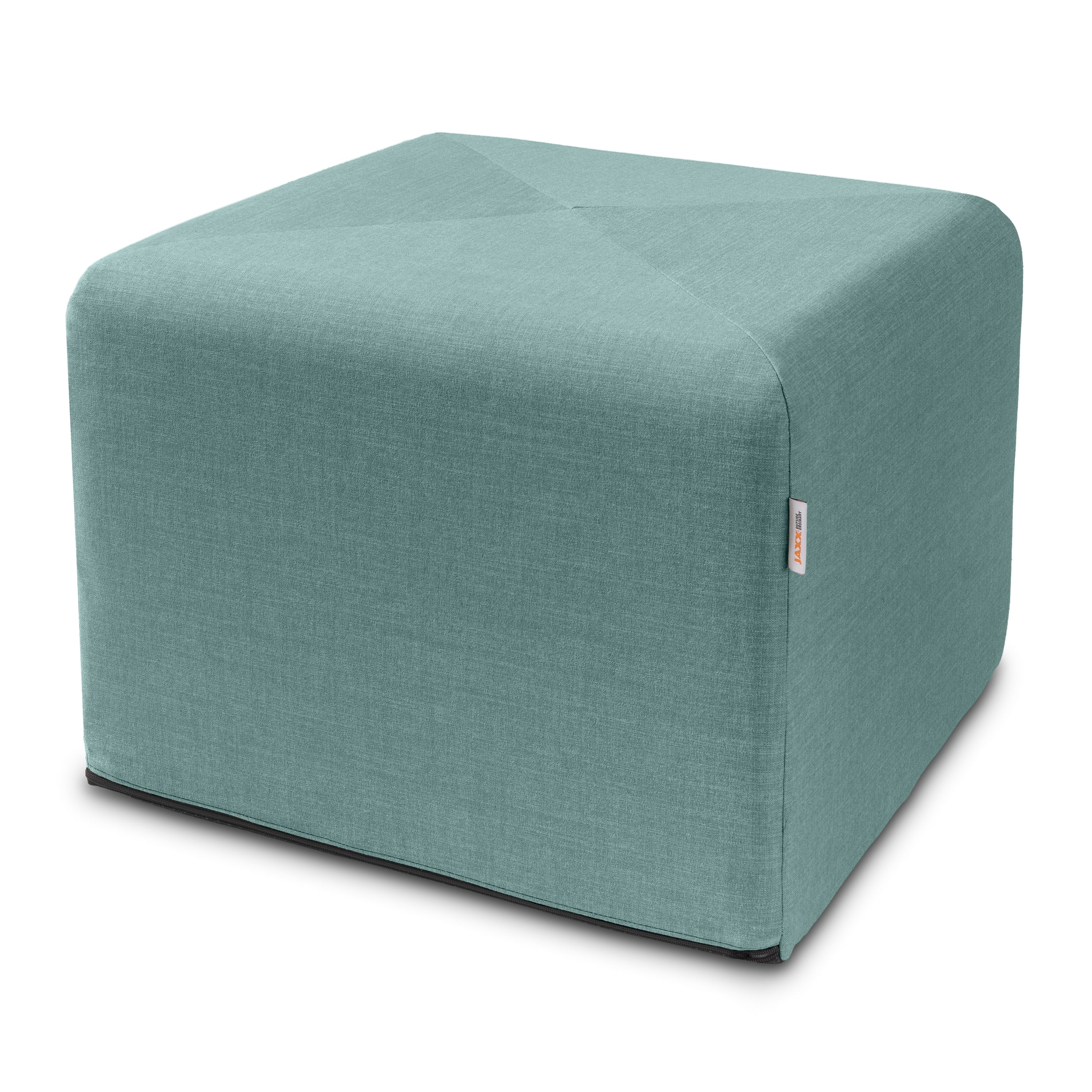 Jaxx Monroe Square Foam Ottoman with Stain Resistant Performance Fabric, Large (24 x 24 x 18), Lagoon