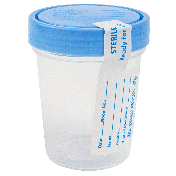 Specimen Containers - Sterile (individually wrapped), 4 oz. - 100 pcs per Case