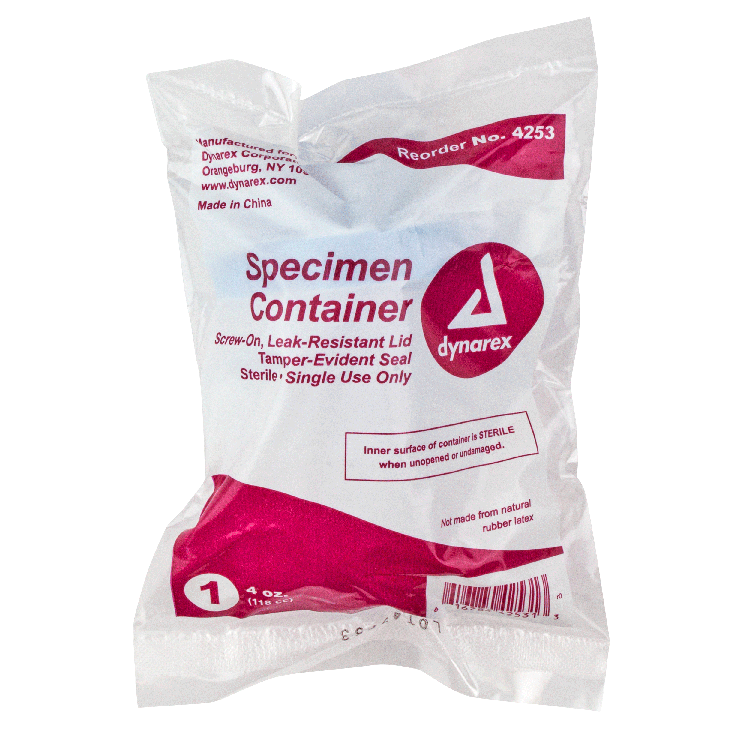 Specimen Containers - Sterile (individually wrapped), 4 oz. - 100 pcs per Case