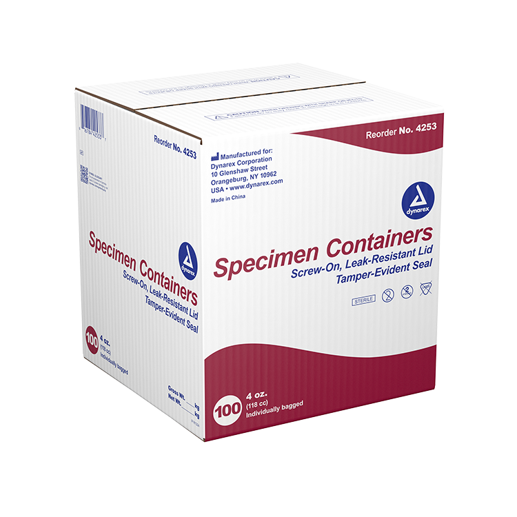 Specimen Containers - Sterile (individually wrapped), 4 oz. - 100 pcs per Case