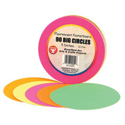 Circles - 5", 90 ct., Fluorescent poster board
