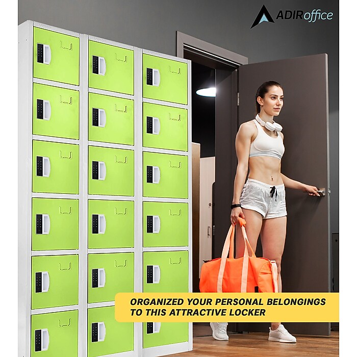 72" H x 12" W  6-Tier Steel Storage Locker with Digital Lock, Green
